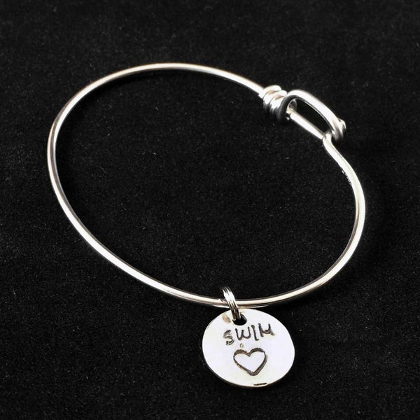 Swim Heart Charm Bicycle Spoke Bracelet