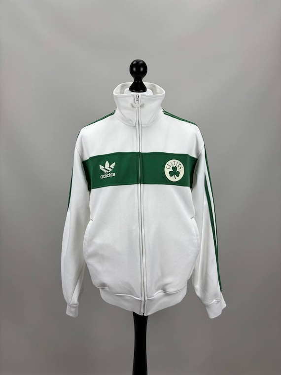 Mens Vintage Jacket Adidas Boston Celtics NBA Size L Color White