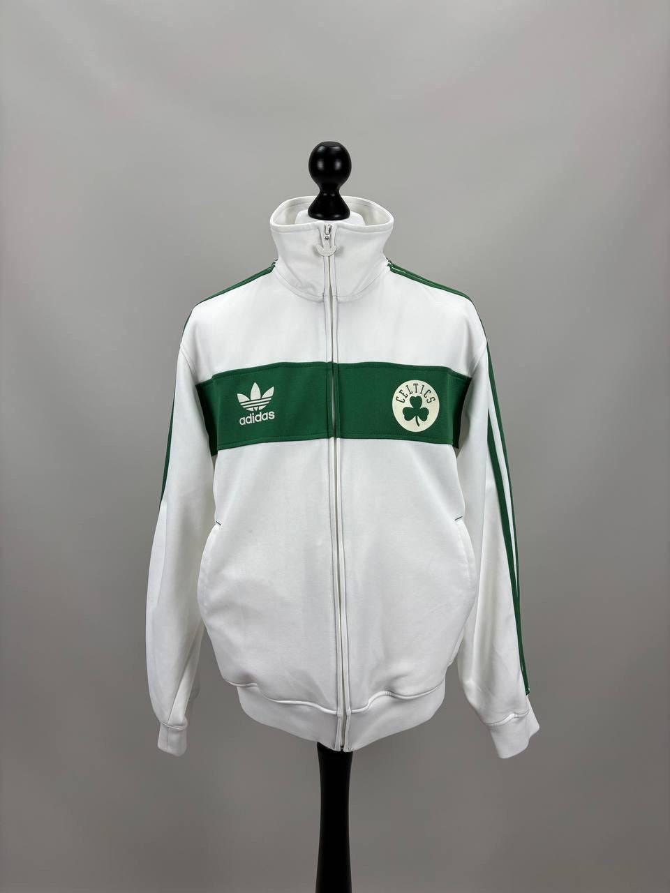 Mens Vintage Jacket Adidas Boston Celtics NBA Size L Color White