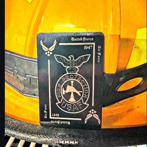USAF-brandbeveiliging United States Air Force brandweerhelmkaart