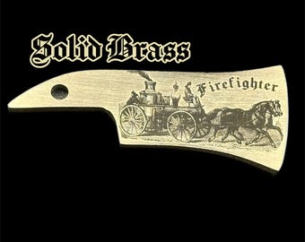 Firefighter Gift: Keychain made of solid brass