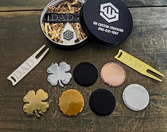 Custom Engraved Golf Set – Divot Tool, Ball Markers, Case