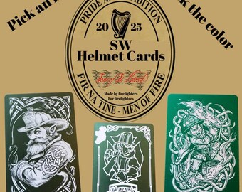 Irish Firefighter Helmet Cards