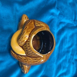 vintage Brown Ceramic Honey Bear Lidded Jar Honey Pot Midcentury 1960's Made in Taiwan Mignon Décor image 5