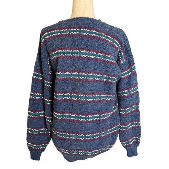 Vintage 1990's Blue Oversized Sweater LizWear Geo… - image 4