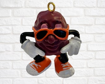 Vintage 1980's Mini California Raisin Figurine Orange Shoes Christmas Holiday Ornament Retro Toy Nostalgic Nostalgia Decoration to Han