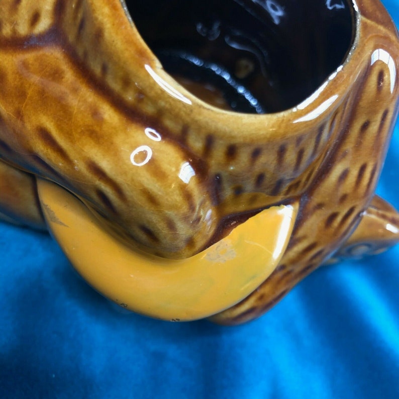 vintage Brown Ceramic Honey Bear Lidded Jar Honey Pot Midcentury 1960's Made in Taiwan Mignon Décor image 6