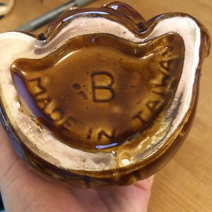 vintage Brown Ceramic Honey Bear Lidded Jar Honey Pot Midcentury 1960's Made in Taiwan Mignon Décor image 10