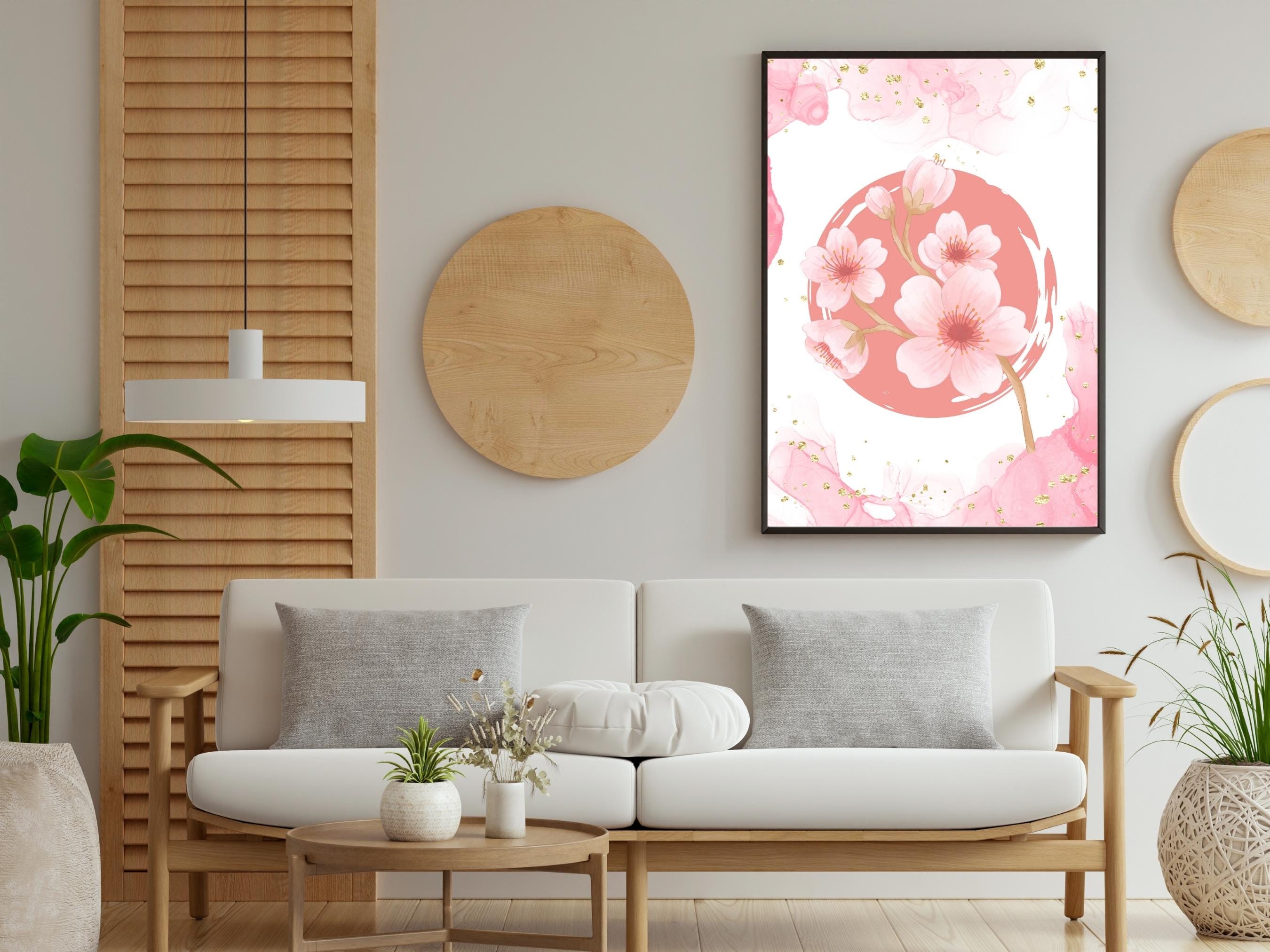 Pink Cherry Blossom Wall Art, Digital Download, Japanese Sakura Flower ...