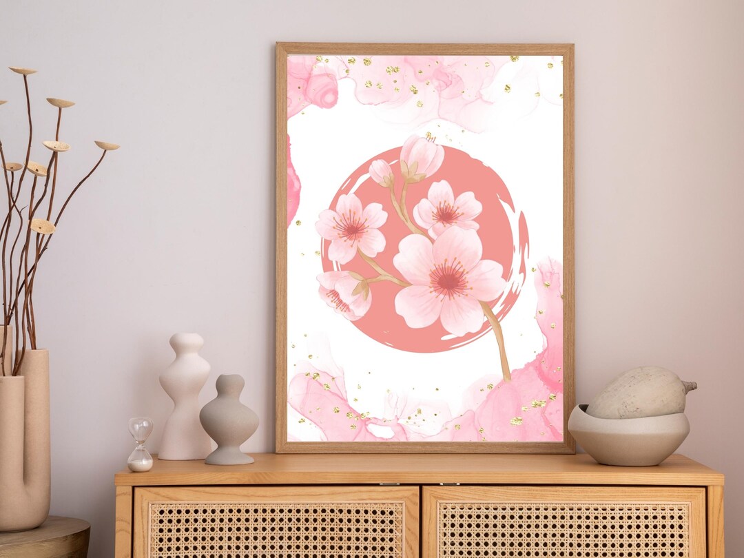 Sakura Flower Print, Pink Cherry Blossom Wall Art (digital Download) - Etsy