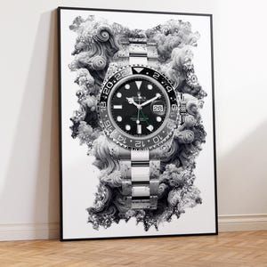 Rolex GMT-Master II Ref. 126710GRNR Watch Art Print Poster - Digitally created