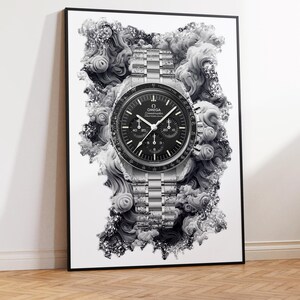 Omega Speedmaster Moonwatch Ref. 310.30.42.50.01.002 Watch Art Print Poster - Digitally created