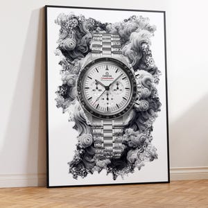 Omega Speedmaster Moonwatch Ref. 310.30.42.50.04.001 Watch Art Print Poster - Digitally created