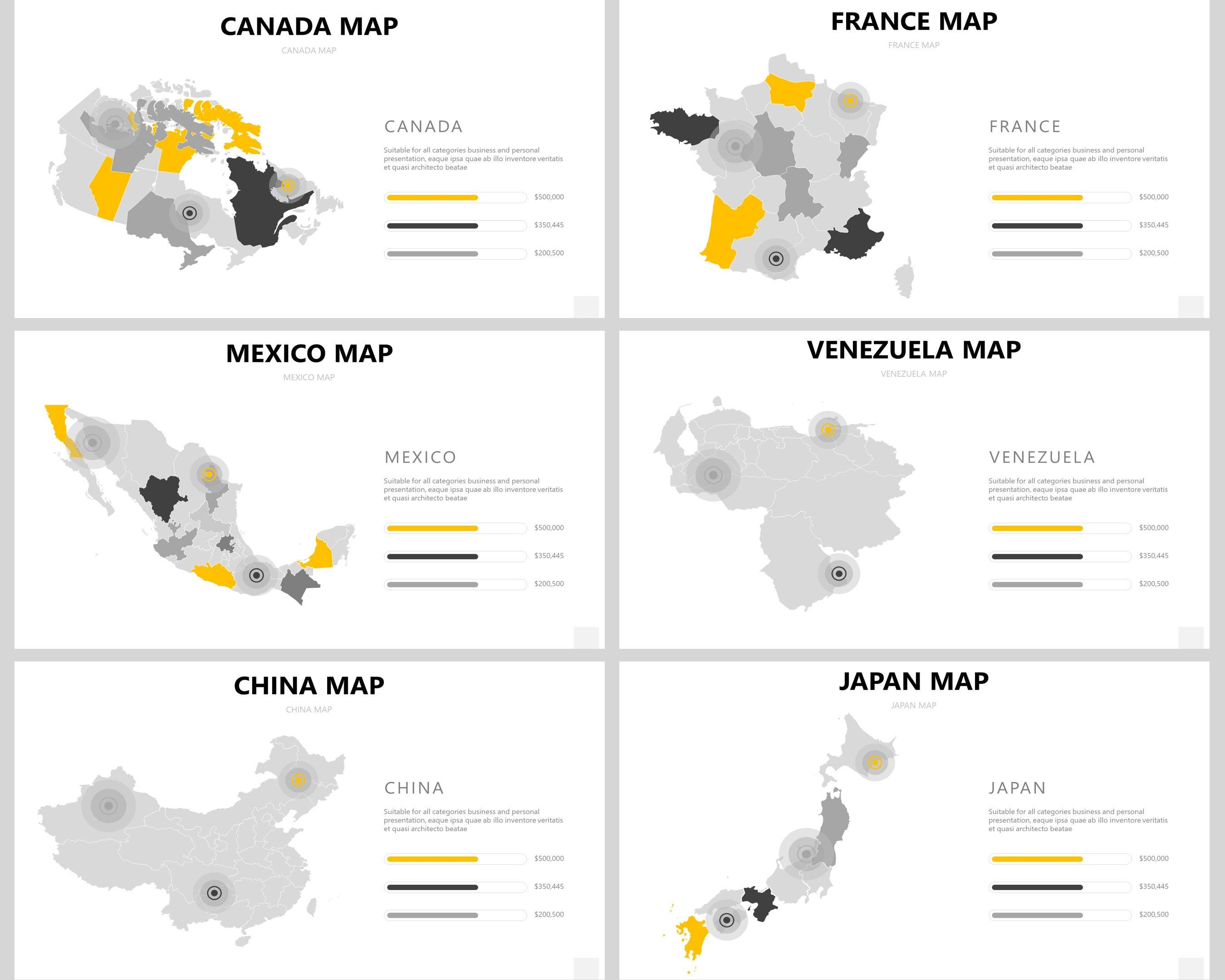 Editable Maps Powerpoint, World Map Powerpoint, Editable Map Usa ...