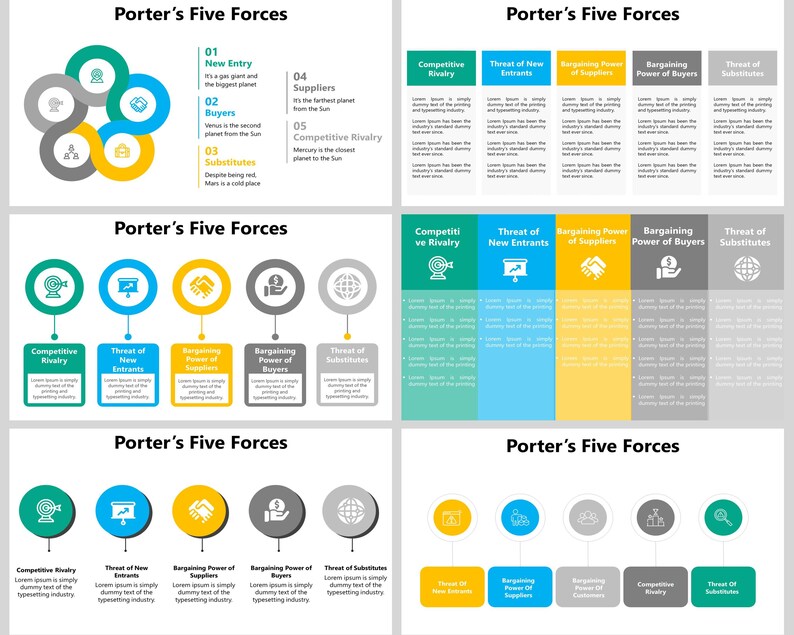 Porter’s Five Forces Powerpoint Template, Porter’s Five Forces Analysis ...