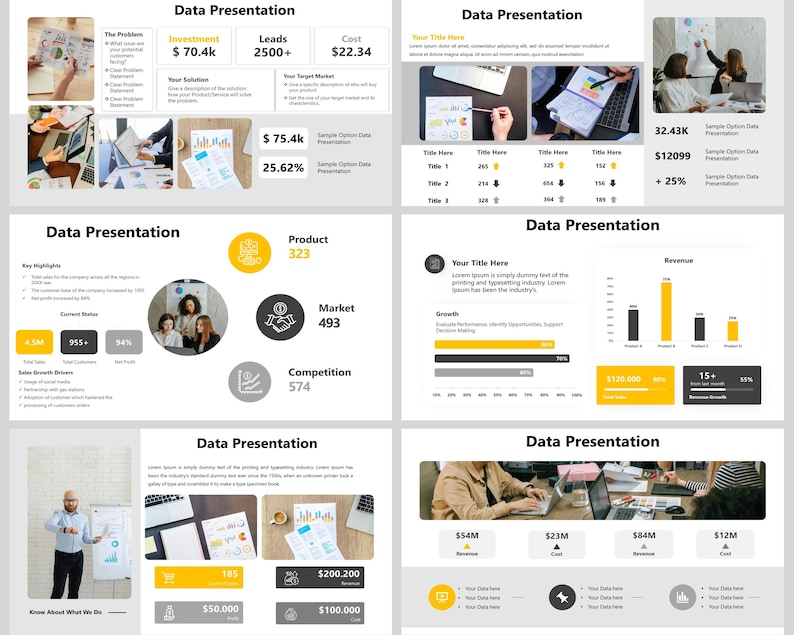 Data Reporting Powerpoint Example Data Presentation Powerpoint Template, Data Visualization, Data ...