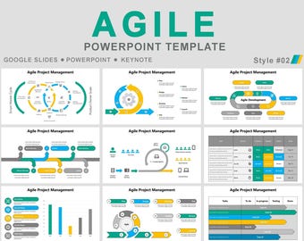Szablon programu PowerPoint dotyczący projektu Agile, program PowerPoint dotyczący projektu Agile, metodologia Agile, zarządzanie projektami Agile, metodologia projektów Agile