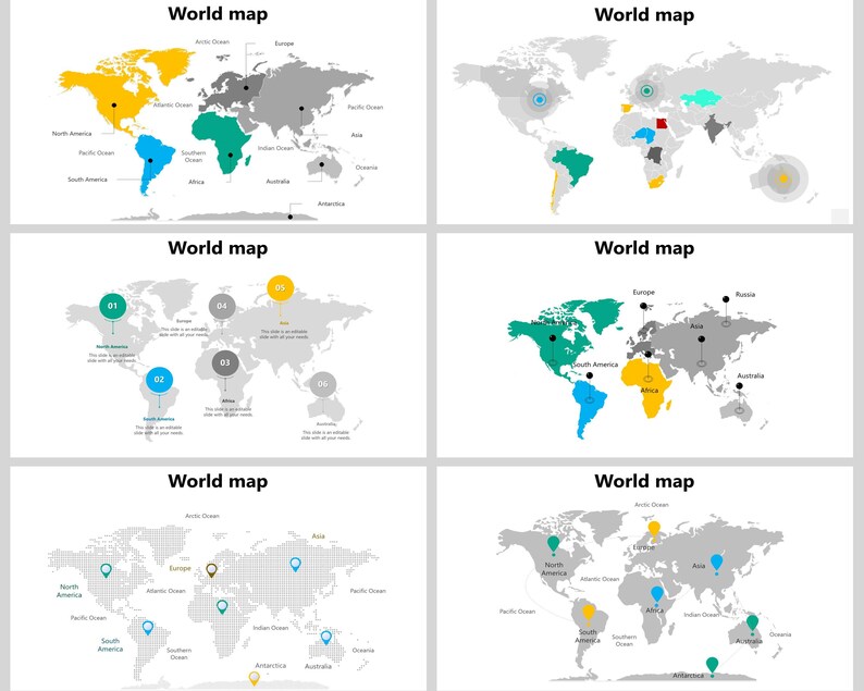 Editable Maps Powerpoint, World Map Powerpoint, Editable Map Usa ...