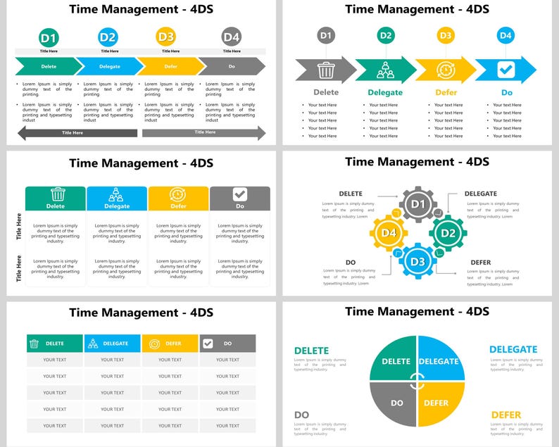 4 DS of Time Management Powerpoint Template, Eisenhower Matrix, Time ...