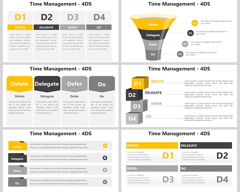 4 DS of Time Management Powerpoint Template, Eisenhower Matrix, Time ...