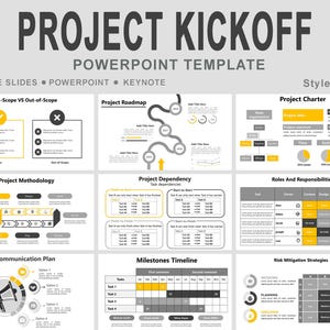 project kickoff presentation template, project kickoff template, project kickoff meeting powerpoint template, Project Management Kick-off
