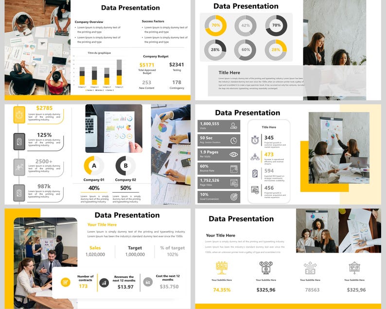 Data Presentation Powerpoint Template, Data Visualization, Data ...