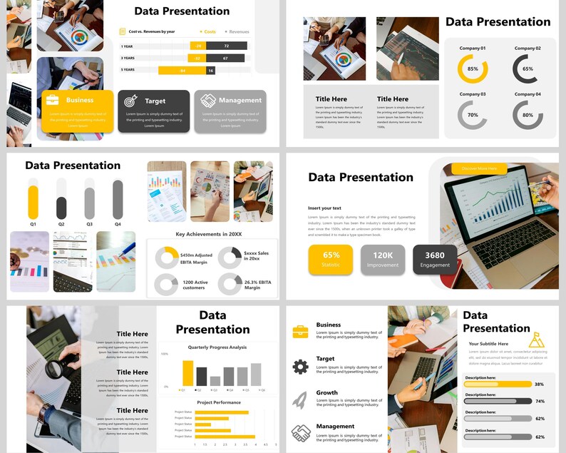 Data Presentation Powerpoint Template, Data Visualization, Data ...