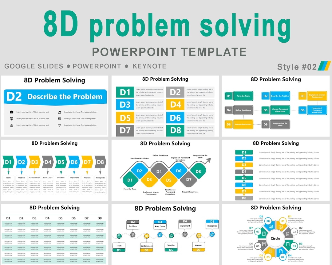 8D Problem Solving Powerpoint Template, Problem Solving Template, 8D ...