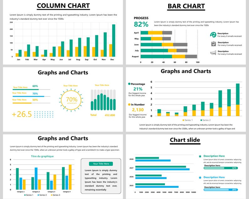 Editable Graphs and Charts Powerpoint Template, Powerpoint Charts and ...
