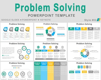 Plantilla de PowerPoint sobre resolución de problemas, proceso de resolución de problemas, pasos para la resolución de problemas, arte de la resolución de problemas, habilidades para la resolución de problemas