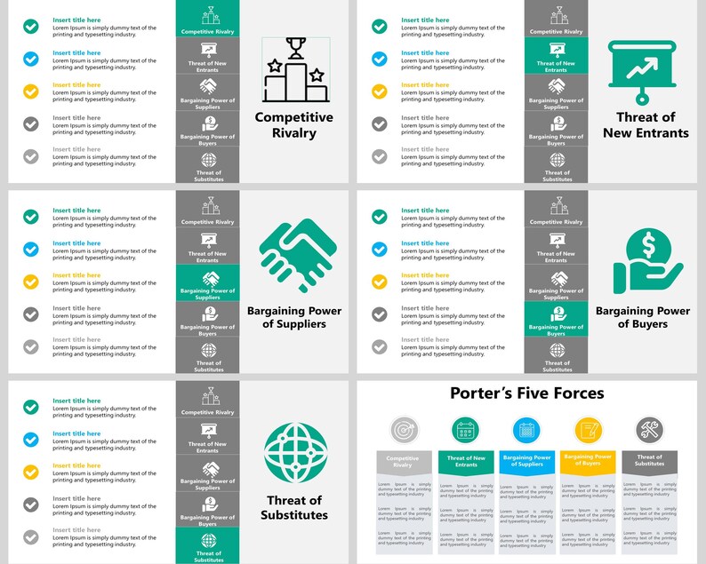 Porter’s Five Forces Powerpoint Template, Porter’s Five Forces Analysis ...