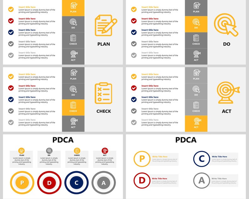 PDCA PowerPoint Template, Pdca cycle, PDCA Infographics, Plan Do Check Act, Continuous Improvement, Quality Management, Process Improvement, Deming wheel, Deming Cycle, The Deming Cycle, PDCA Infographics, PDCA Model, Lean Manufacturing, Kaizen Method, PDCA PowerPoint, PDCA template, PDCA presentation, Lean management, PDCA Sigma tools, Improvement Cycle,