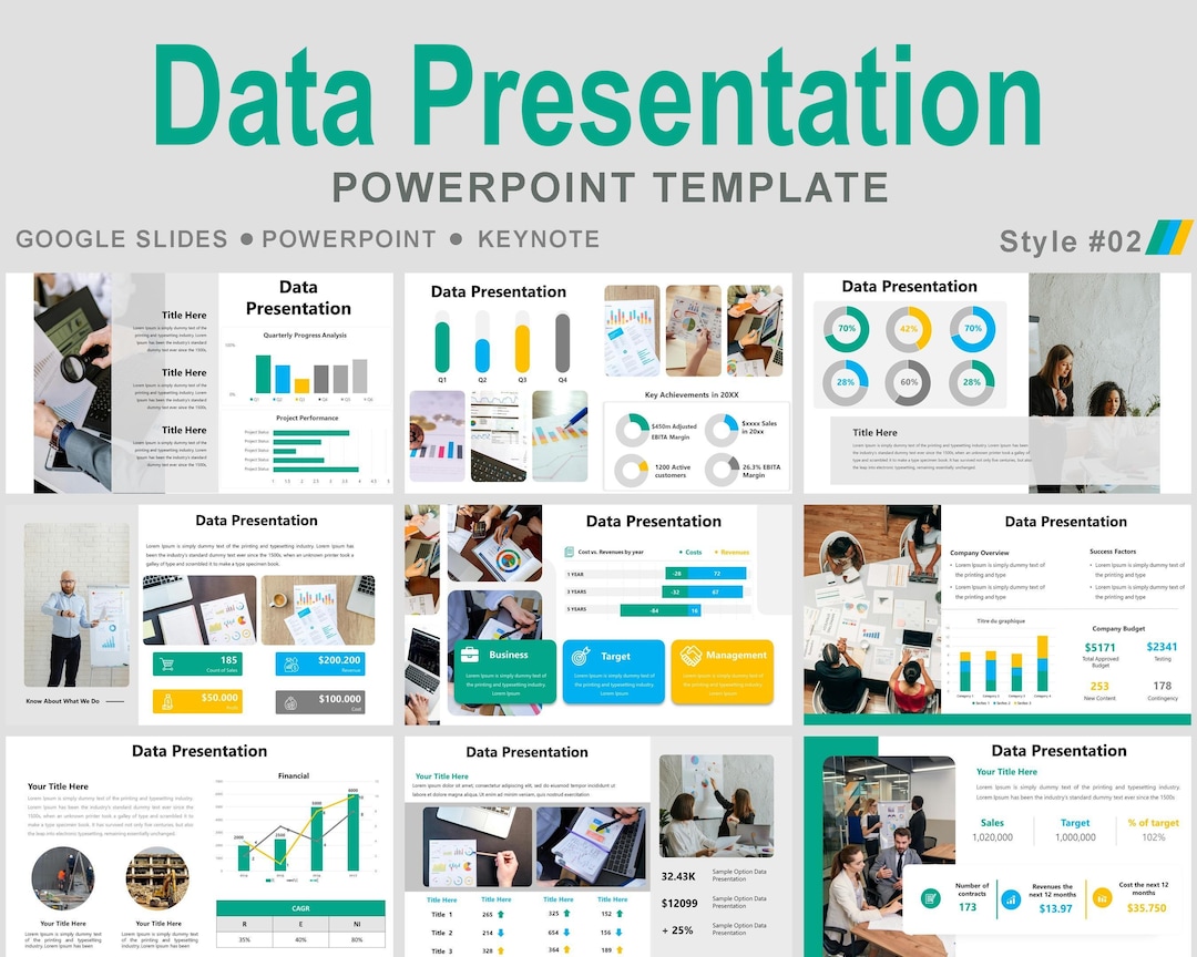 Data Presentation Powerpoint Template, Data Visualization, Data ...