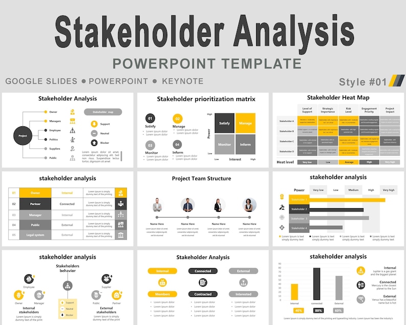 Stakeholder Analysis Powerpoint Template, Stakeholder Mapping ...