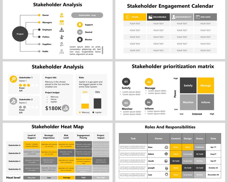 Stakeholder Analysis Powerpoint Template, Stakeholder Mapping ...