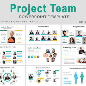 Project team PowerPoint template, team body project, Project Team Structure, Team Composition, project management team, Team roles slides