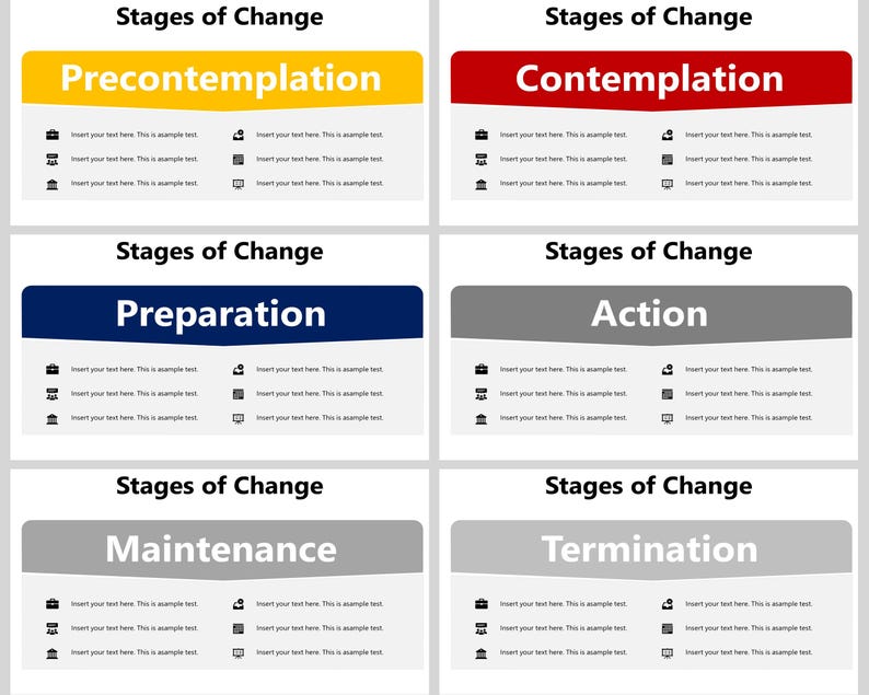 Stages of Change Powerpoint Template, Stages of Change Model, 5 Stages ...