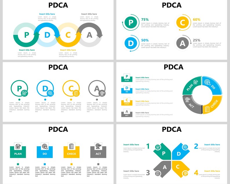 PDCA Powerpoint Template, Pdca Cycle, PDCA Infographics, Plan Do Check ...