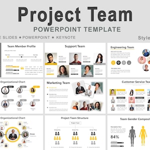Project team PowerPoint template, team body project, Project Team Structure, Team Composition, project management team, Team roles slides