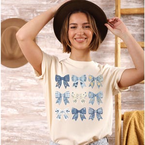 Floral Bow T-shirt, Cute Graphic Tee for Spring, Bow Lover Shirt, Gift for Her, Ribbon Tshirt, trendy tshirt, coquette aesthetic