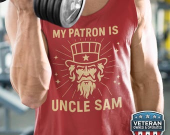 Divertente canotta di Dungeons and Dragons con Zio Sam, canotta patriottica militare per palestra a tema DnD, regalo perfetto per stregoni veterani nerd.