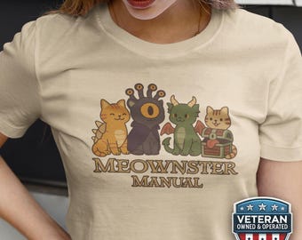 Funny Dungeons and Dragons Cat Shirt, Cute DnD Parody Tee, Dungeon Master Kawaii Kitty Gift