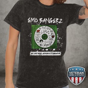 Nostalgic Pop Punk Mineral Wash T-Shirt, Elder Emo Warped Tour Throwback Shirt, CD Y2K Concert Merch