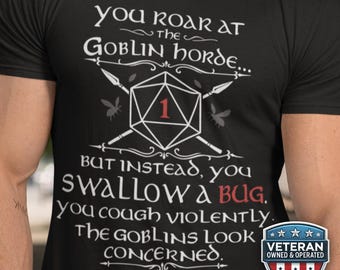 Funny Goblin Horde Dungeons and Dragons Shirt, Retro Crit Fail DnD Tee, DM Comedy Fantasy Gift