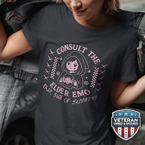 Wise Retired Elder Emo Shirt, Alt Y2K Pop Punk Fashion, Millennial Scene Kid Concert tee