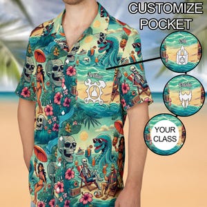 PICK A CLASS Dungeons and Dragons Dice Hawaiian Shirt, Dungeon Master Monster Beach Shirt, Beach Vacation D&D Gift