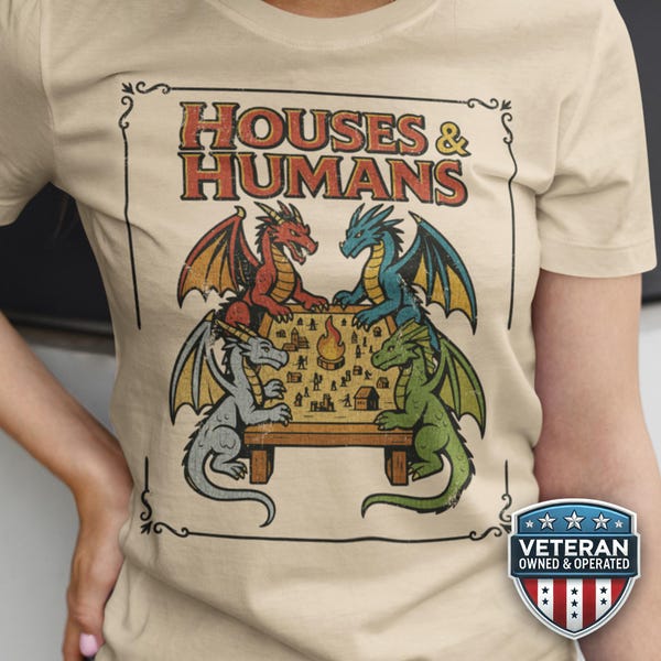ヴィンテージダンジョンズ＆ドラゴンズハウス＆ヒューマンTシャツ、面白いダンジョンズ＆ドラゴンズのパロディTシャツ、レトロなダンジョンマスターゲーマーギフト