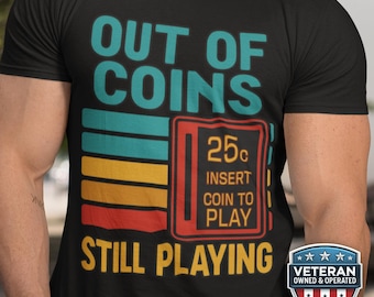 Retro Arcade Joystick Shirt, Nerdy Gamer Father Tee, Vintage Pinball Dad Gift