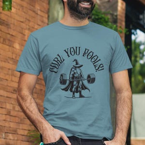 Curl You Fools! Workout Tee | DnD Fantasy Fitness Shirt | Funny T-Shirt | Great Gift for Him or Her | Geeky Gym Shirt | Wizard image 4