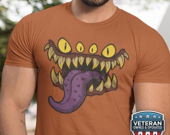 Maglietta DnD Mimic, maglietta con mostro inquietante di Dungeons and Dragons, divertente regalo per costumi da nerd